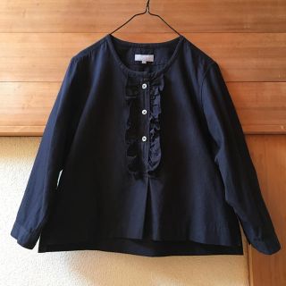 IP65防水 【美品】MARGARET HOWELL フリル ブラウス シャツ 七分袖