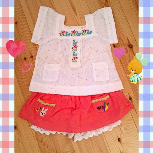 Petit jam(プチジャム)の♡YUKIさま専用♡刺繍カットソー♡ キッズ/ベビー/マタニティのキッズ服女の子用(90cm~)(その他)の商品写真