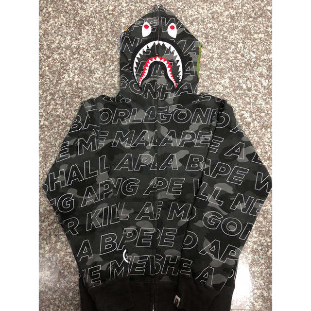 Bape 17ss words camo shark サイズ s パーカー