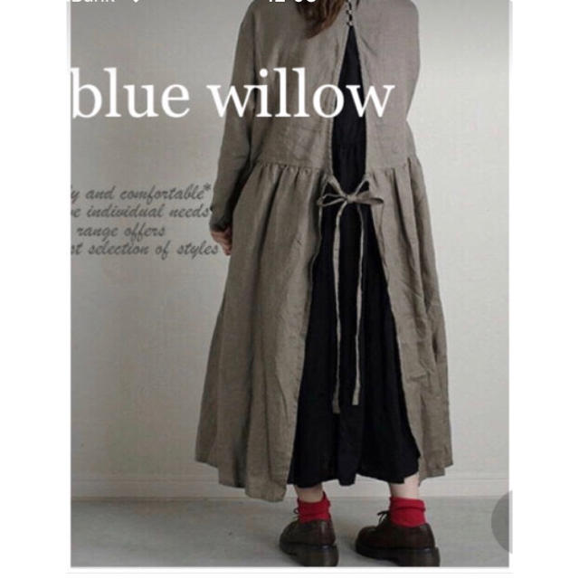 blue willow ブルーウィロー  リネン3wayワンピース ブラック