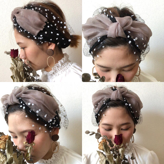 CA4LA(カシラ)のlinen blend OTONA ribbon hairband レディースのヘアアクセサリー(ヘアバンド)の商品写真