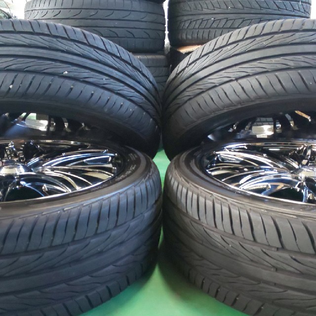 ほびと様専用 美品！RAYS 18インチ7J48×バリ山タイヤ225/45R18 自動車/バイクの自動車(タイヤ・ホイールセット)の商品写真