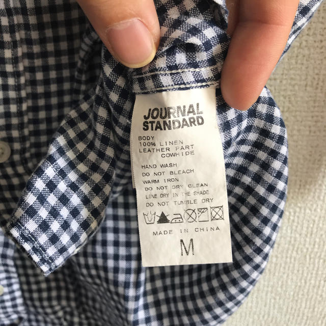 JOURNAL STANDARD(ジャーナルスタンダード)の七部袖シャツ・紺色・チェック柄・リネン100%・ジャーナルスタンダード メンズのトップス(シャツ)の商品写真
