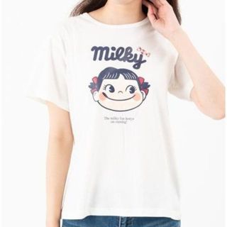 フジヤ(不二家)の不二家 ペコちゃん レディース 半袖Ｔシャツ 綿100％ Ｍサイズ ホワイト 白(Tシャツ(半袖/袖なし))