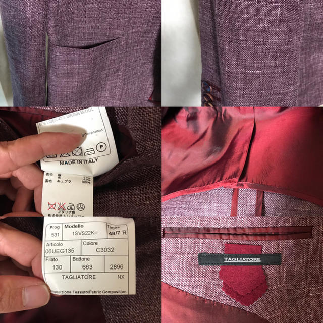 新品未使用 TAGLIATORE タリアトーレ ジャケット ボルドー 48