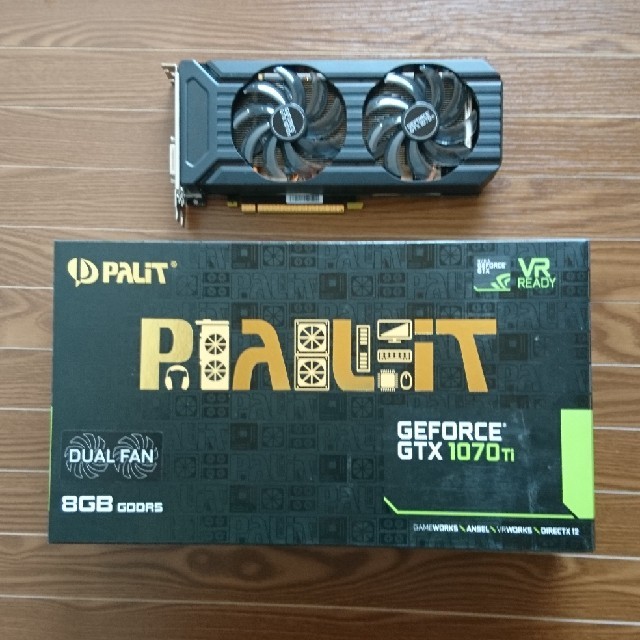 スマホ/家電/カメラPALiT GEFORCE GTX1070ti  箱付き VR Ready