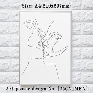256a4mfa サイズ Couple Kiss 一筆書きアートポスターの通販 ラクマ