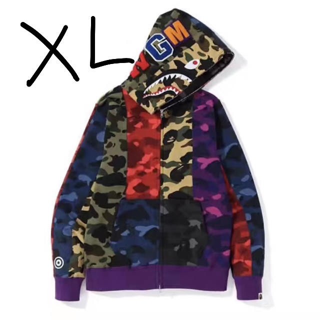 パーカーBAPE MIX CAMO SHARK XL