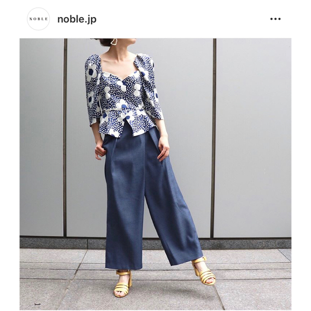 Noble(ノーブル)のNOBLE リネンライク ワイドペグトップパンツ レディースのパンツ(カジュアルパンツ)の商品写真