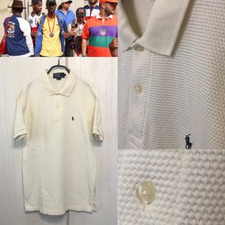 ポロラルフローレン(POLO RALPH LAUREN)の交渉OK！POLO ポロ ラルフローレン 変わり編み地(鬼 鹿の子？)ポロシャツ(ポロシャツ)