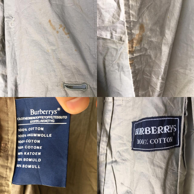 BURBERRY(バーバリー)の90s Burberry 100パーセントコットン バーバリー 一枚袖 メンズのジャケット/アウター(ステンカラーコート)の商品写真