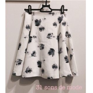 トランテアンソンドゥモード(31 Sons de mode)のフラワーフレアースカート♡(ミニスカート)