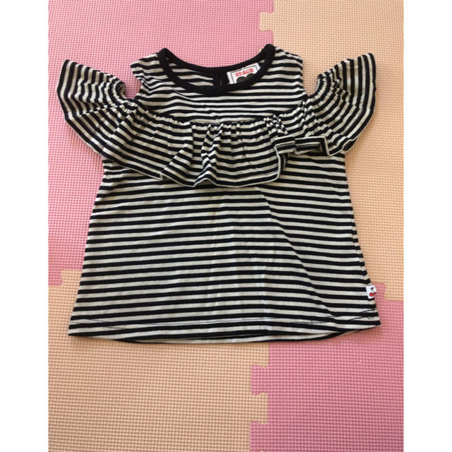 しまむら(シマムラ)のキッズ ボーダートップス キッズ/ベビー/マタニティのキッズ服女の子用(90cm~)(Tシャツ/カットソー)の商品写真