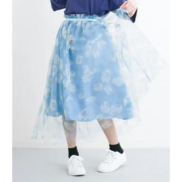 merlot(メルロー)の【新品】定価6480円 メルロープリュス 2wayリボンチュール付きスカート レディースのスカート(ロングスカート)の商品写真