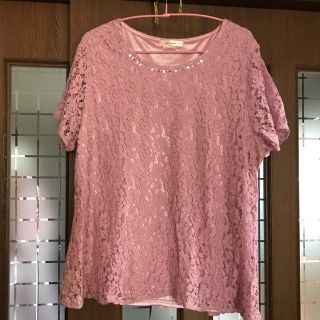 レースのTシャツ 5 L  ピンク(Tシャツ(半袖/袖なし))