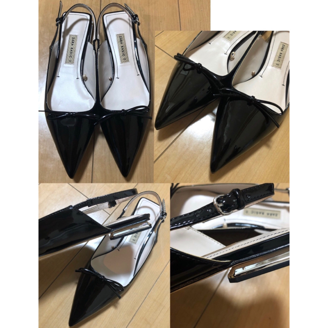 ZARA(ザラ)のZARA☆ リボンディテール付きフラットスリングパンプス 39新品 レディースの靴/シューズ(その他)の商品写真