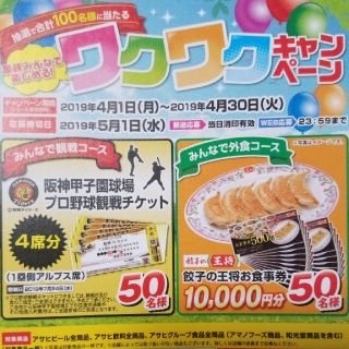 懸賞応募　万代ワクワクキャンペーン　１口分(その他)