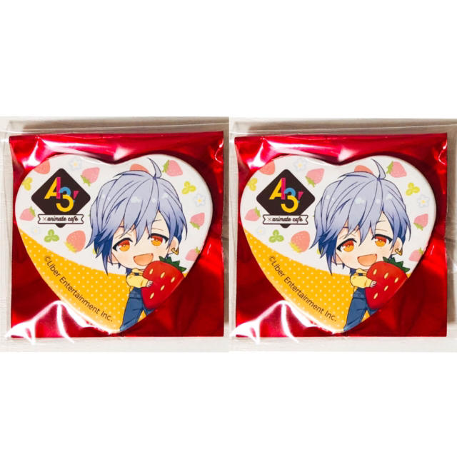 新品★A3!★アニカフェ★夏組【斑鳩三角】いちご狩り ver.★缶バッジ