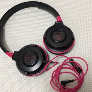 オーディオテクニカ(audio-technica)のヘッドホン ピンク ATH-S100iS   (ヘッドフォン/イヤフォン)