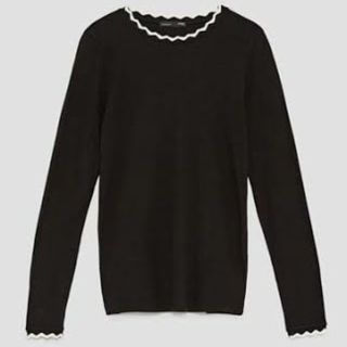 ザラ(ZARA)のジグザグネックカットソー(カットソー(長袖/七分))