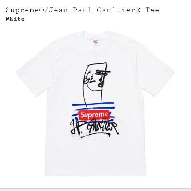 新品未使用supreme×JEAN PAUL GAULTIER 白T