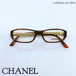 《未使用》CHANEL 鼈甲色 スクエア型 セルフレーム メガネ