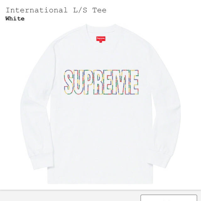 Supreme International L/S Tee ホワイト SサイズTシャツ/カットソー(七分/長袖)