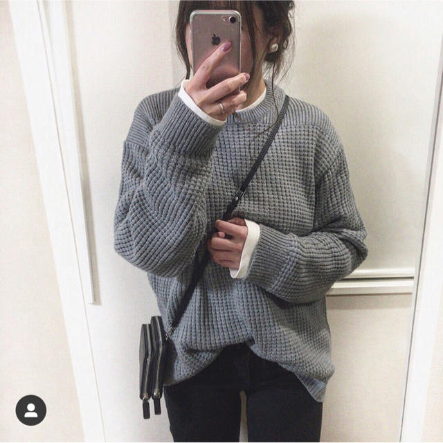GU - GU / ワッフルクルーネックセーターの通販 by yz's shop｜ジーユーならラクマ