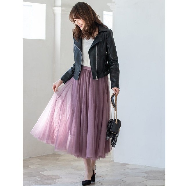 fifth(フィフス)のfifth　
チュールロングスカート

◆新品未開封
◆ダスティーピンク レディースのスカート(ロングスカート)の商品写真
