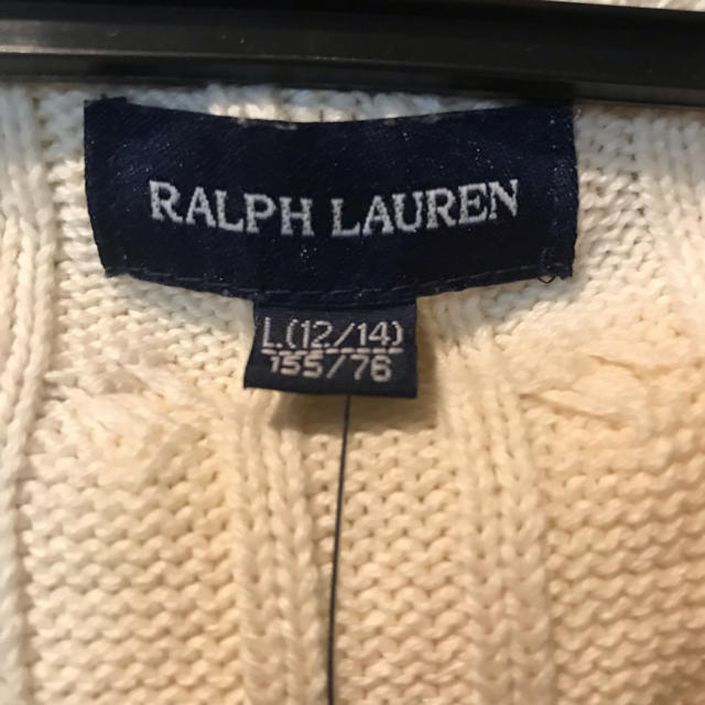 Ralph Lauren(ラルフローレン)の未使用タグ付★ラルフローレン コットンニットパーカー★キッズ 大人もOK 150 キッズ/ベビー/マタニティのキッズ服女の子用(90cm~)(ジャケット/上着)の商品写真