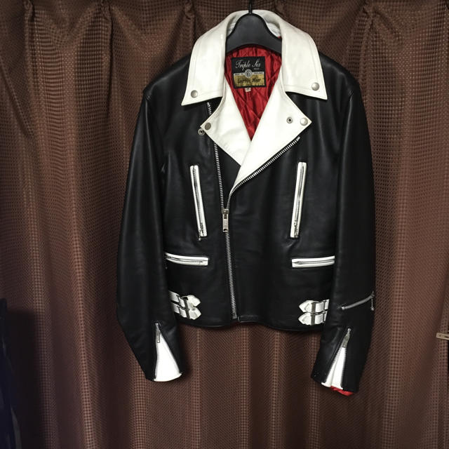 ライダース ダブル ロック パンク メンズのジャケット/アウター(ライダースジャケット)の商品写真
