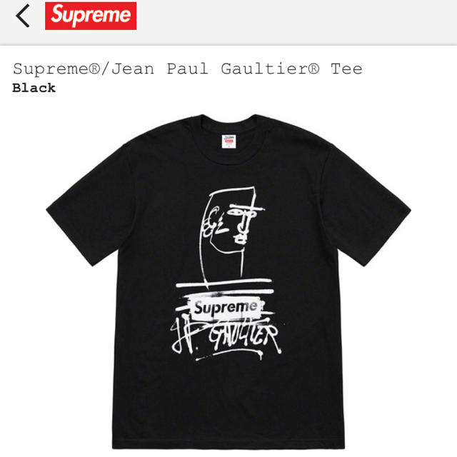 supreme×ゴルチェ  Tシャツ  黒