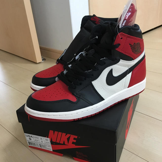 100%本物 AIR - NIKE JORDAN TOE BRED 1 スニーカー 100%本物 AIR - NIKE JORDAN TOE BRED 1 スニーカー