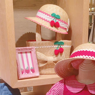 シャーリーテンプル(Shirley Temple)の新品未使用 シャーリーテンプル いちご 帽子 52センチ ピンク(帽子)
