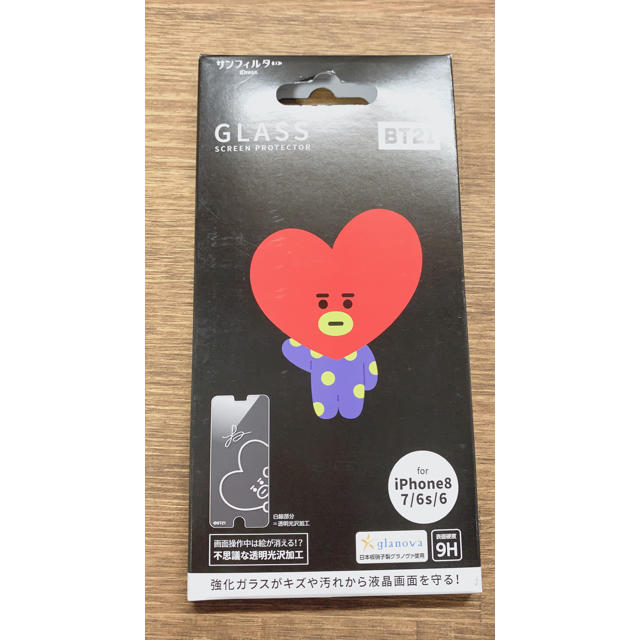 防弾少年団(BTS)(ボウダンショウネンダン)のBT21 強化ガラスフィルム スマホ/家電/カメラのスマホアクセサリー(保護フィルム)の商品写真