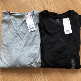 ユニクロ(UNIQLO)のUNIQLO コンパクトコットンクルーネックＴ ２枚(Tシャツ(長袖/七分))