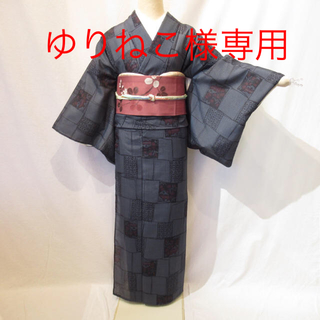 1475夏用 高身長 紗の大島小紋と帯(着物)