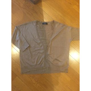 ザラ(ZARA)のZARA カーディガン Sサイズ 茶色 薄手 半袖(カーディガン)