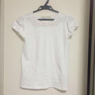 ザラ(ZARA)のZARA フリル白Tシャツ(Tシャツ(半袖/袖なし))