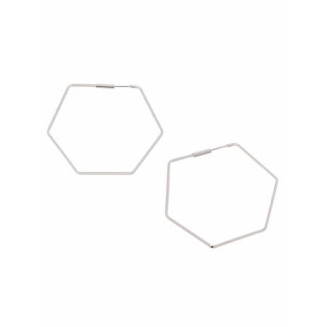 DURAS(デュラス)のDURAS 六角形フープピアス シルバー レディースのアクセサリー(ピアス)の商品写真