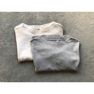 ユニクロ(UNIQLO)のUNIQLO トップス ワイド ショート丈 カットソー L 2枚セット(カットソー(長袖/七分))