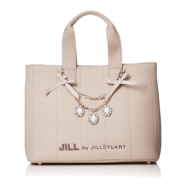 JILL by JILLSTUART(ジルバイジルスチュアート)の JILL BY JILLSTUART  ジュエルリボントート ベージュ 大  レディースのバッグ(トートバッグ)の商品写真