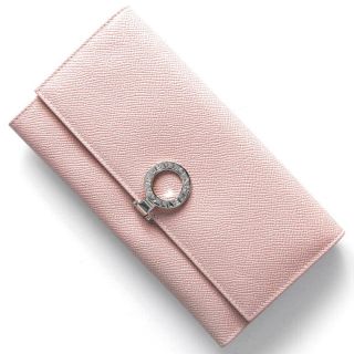 ブルガリ(BVLGARI)の【保証書付き】 BVLGARI　ファスナー長財布　ブルガリクリップ　ライトピンク(財布)