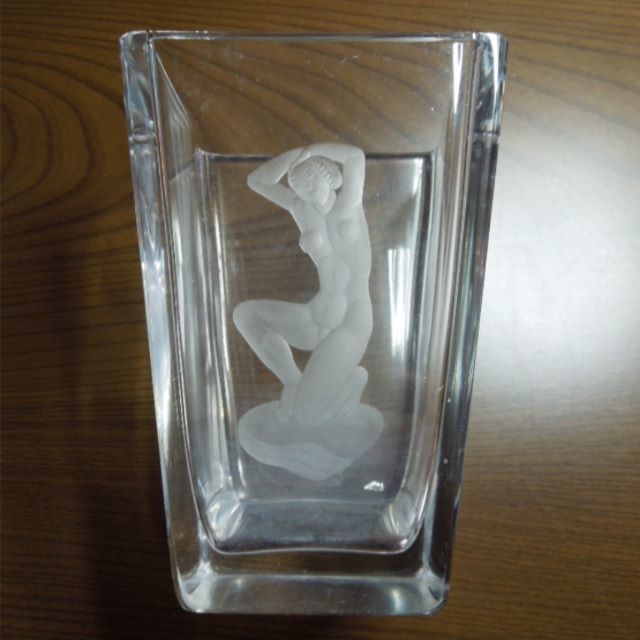 オレフォスOrreforsヌード裸婦クリスタルガラス花器花瓶