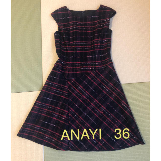 ANAYI(アナイ)のANAYI  36  チェック柄 ワンピース  ピンク×ブラック系 レディースのワンピース(ひざ丈ワンピース)の商品写真