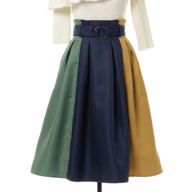 REDYAZEL(レディアゼル)のカラーブロック配色スカート【定価¥11,880】 レディースのスカート(ひざ丈スカート)の商品写真