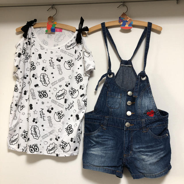 CHU XXX(チュー)のTシャツサロペットセット キッズ/ベビー/マタニティのキッズ服女の子用(90cm~)(パンツ/スパッツ)の商品写真