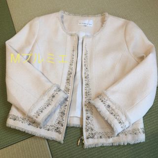 エムプルミエ(M-premier)のM-PREMIER 36 美品 ジャケット オフホワイト(ノーカラージャケット)