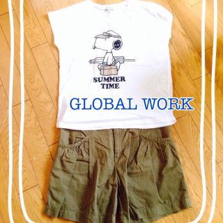 グローバルワーク(GLOBAL WORK)のTシャツ ショーパン 3点Set(Tシャツ(半袖/袖なし))