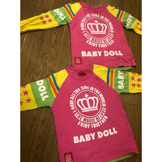 BABYDOLL(ベビードール)のお揃いロンT 90と110 キッズ/ベビー/マタニティのキッズ服女の子用(90cm~)(Tシャツ/カットソー)の商品写真